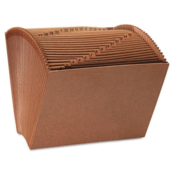 Coolcrafts Leather-Like Expanding File- Open Top- 12 x10- 1-31- Letter- Redrope CO950040 - main